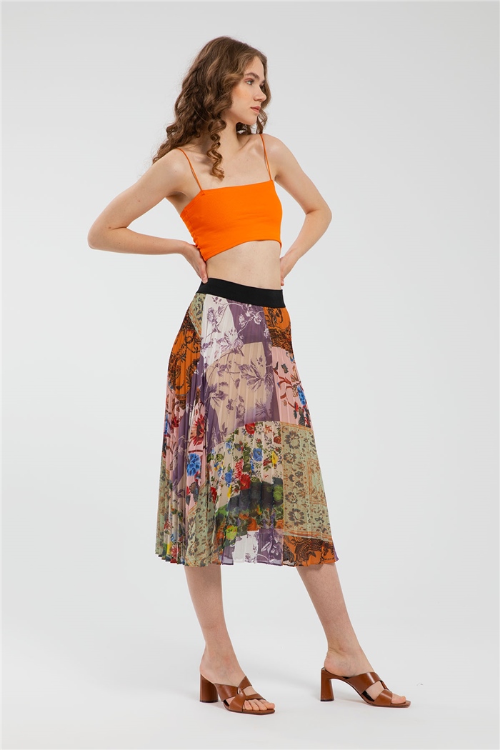 Avrile İnce Askılı Triko Crop  ORANJ  A21-10418