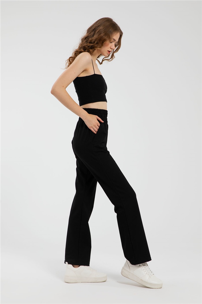 Avrile İnce Askılı Triko Crop  SİYAH  A21-10418
