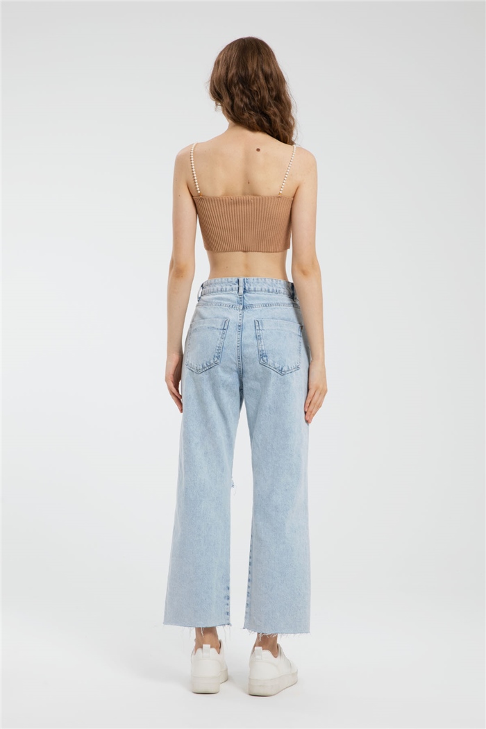 Avrile İnci Askılı Triko Bluz  CAMEL  A91751-S