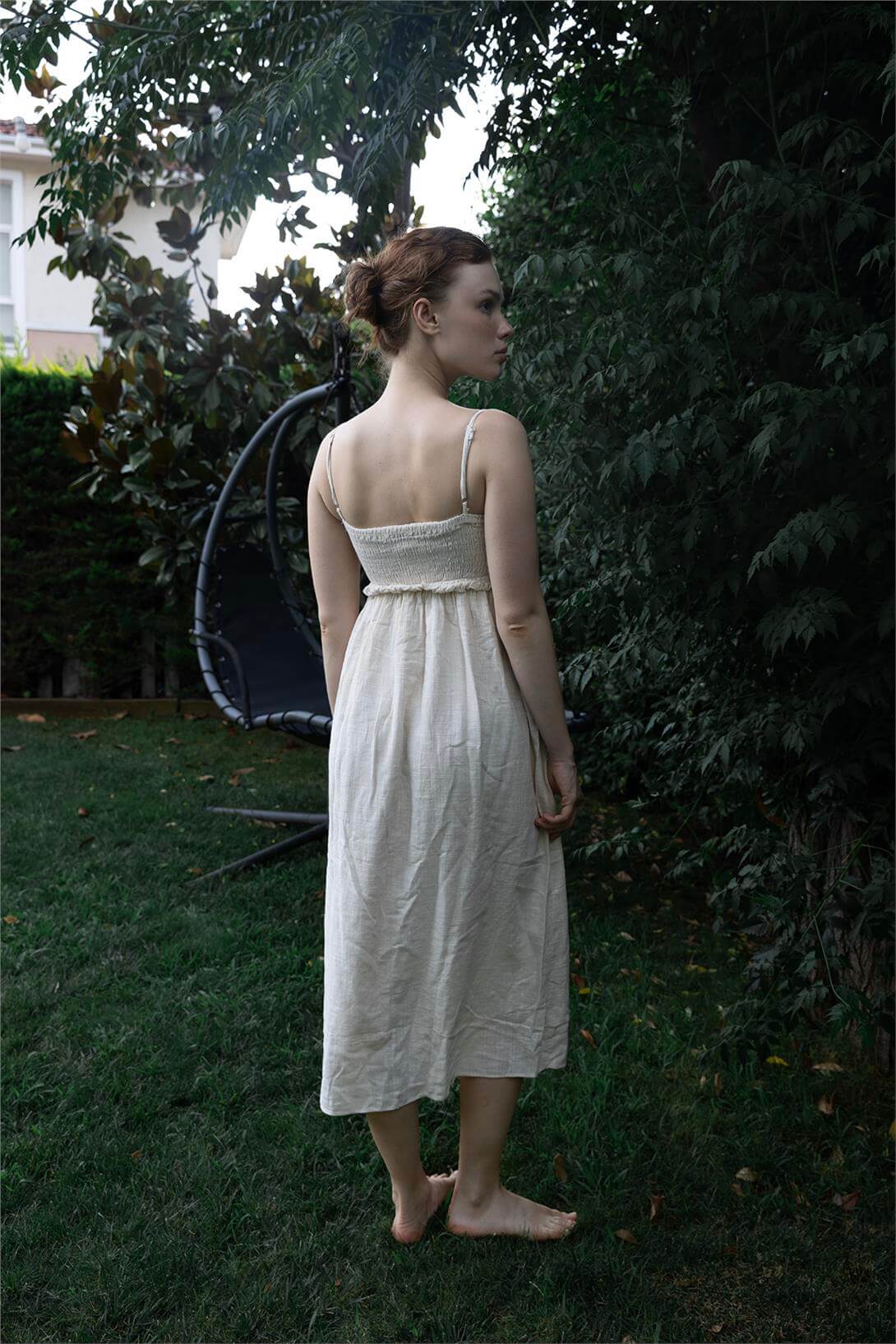 Avrile Kadın ASKILI BONCUK DETAYLI ELBİSE NATUREL A24-10326