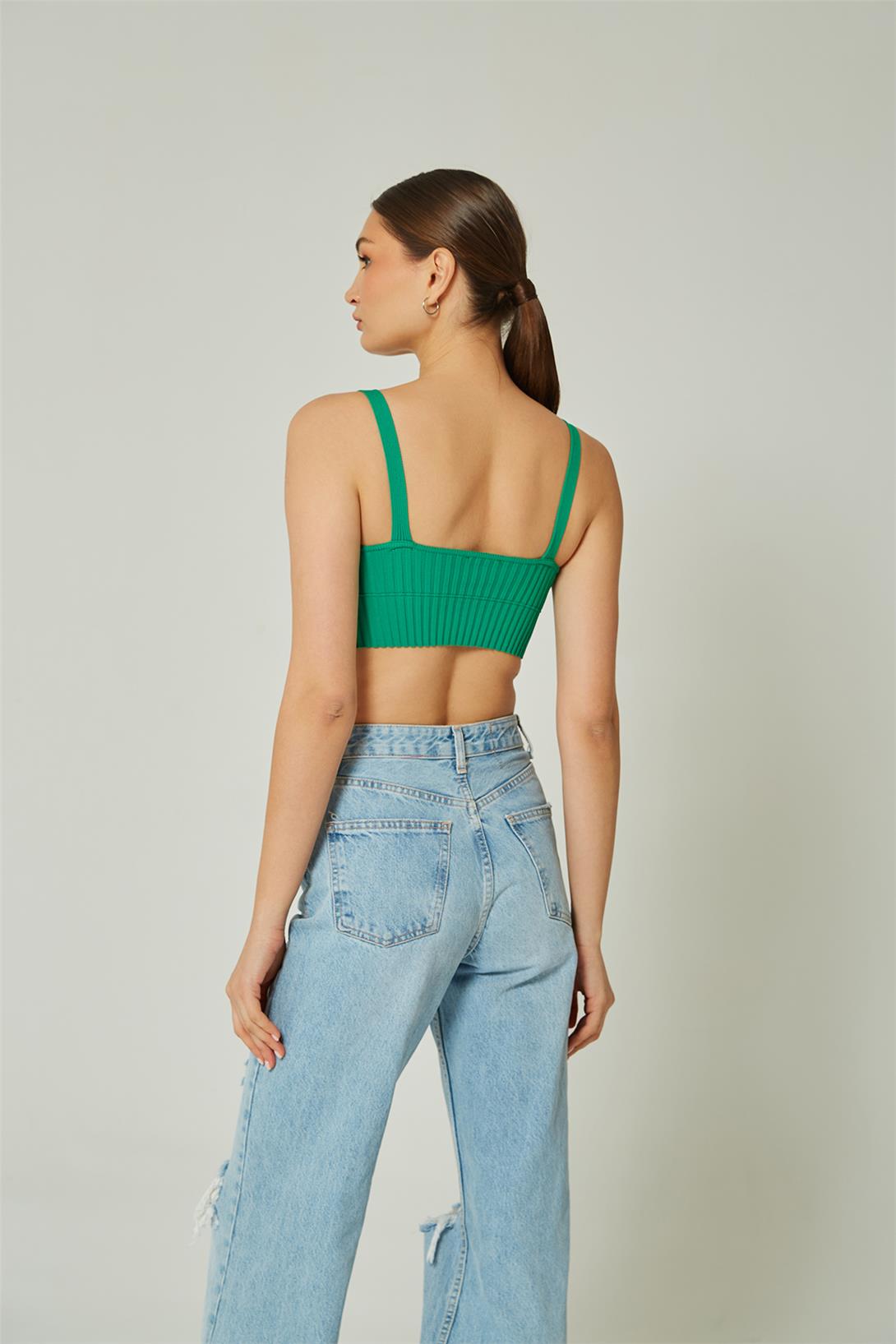 Avrile Kadın V Yaka Triko Atlet BENETTON A92269-S