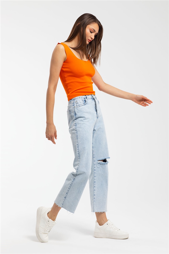 Avrile Kare Yaka Triko Atlet  ORANJ  A90848-S