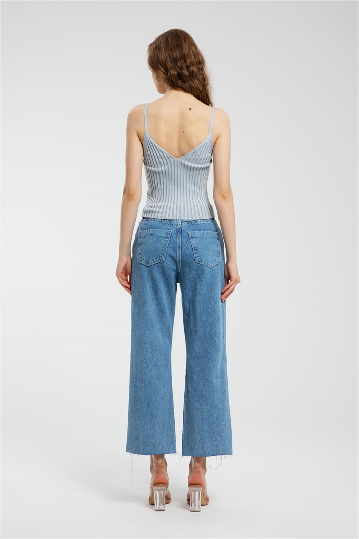 Avrile Metal Aksesuarlı Triko Bluz  BEBE MAVİ  A91737-S