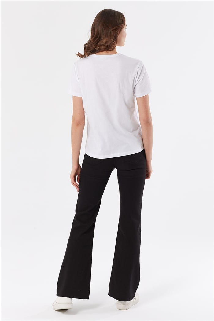 Avrile NAKIŞLI BASIC T-SHIRT  BEYAZ  A22-10537