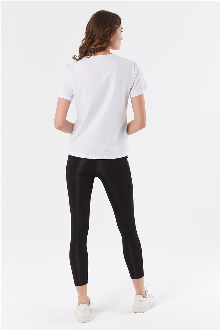 Avrile NAKIŞLI T-SHIRT  BEYAZ  A22-10539