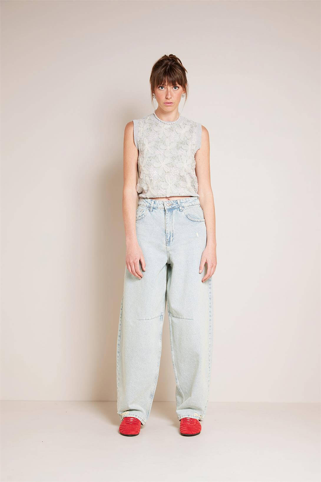 Avrile  PENS DETAYLI DENIM PANTOLON AÇIK MAVİ AP25-251