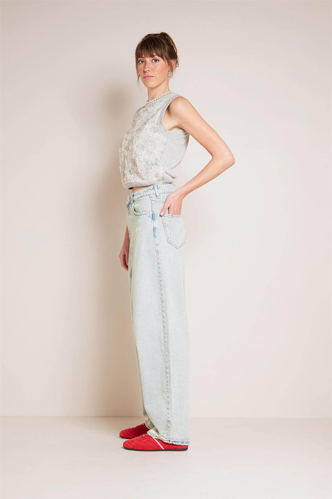 Avrile  PENS DETAYLI DENIM PANTOLON AÇIK MAVİ AP25-251
