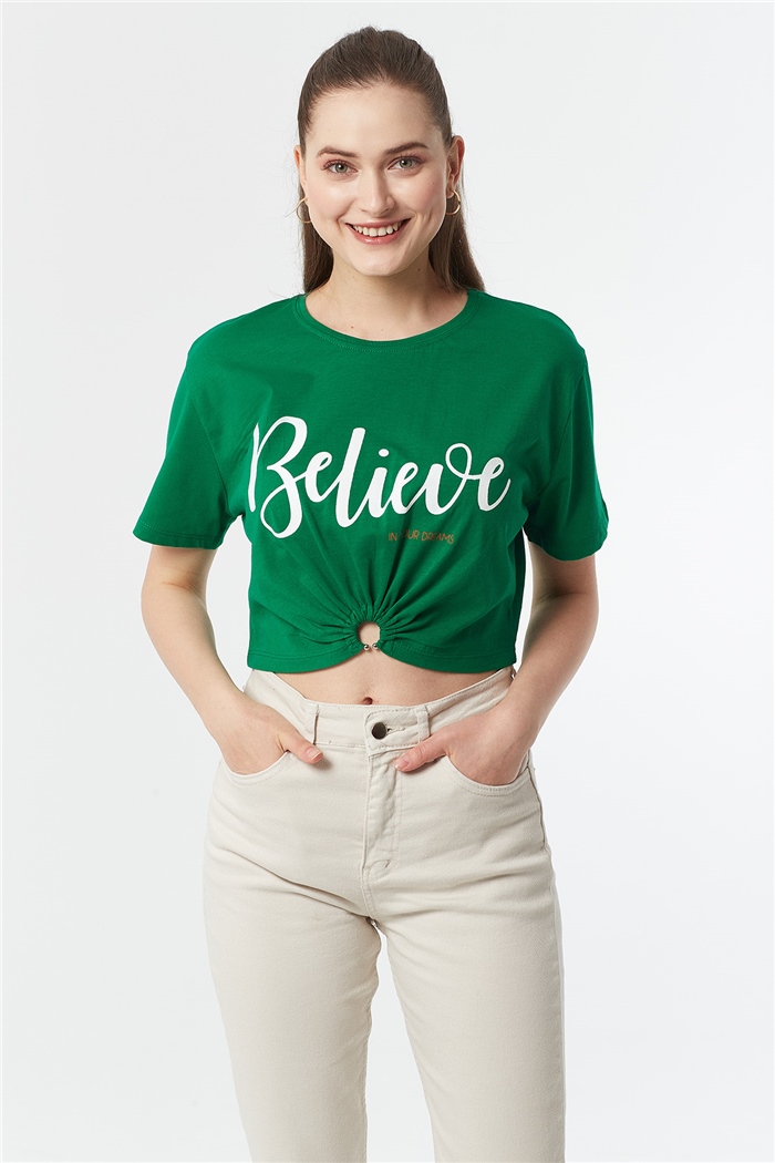 Avrile Piercing Detaylı T-shirt  BENETTON  A22-10529