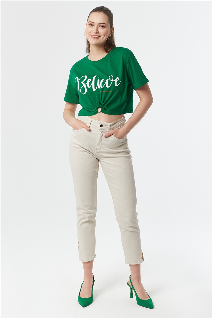 Avrile Piercing Detaylı T-shirt  BENETTON  A22-10529