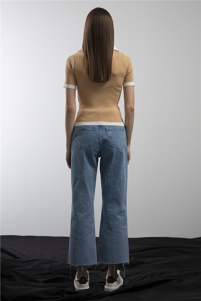 Avrile Polo Yaka Fitilli Triko Kazak  CAMEL  A91647-S