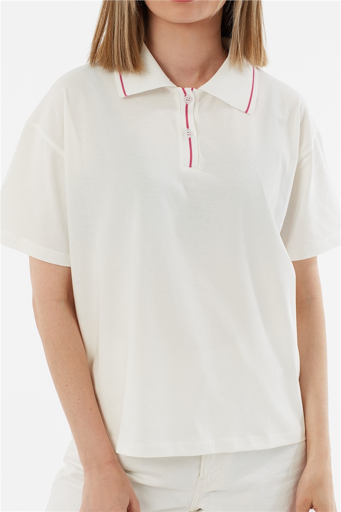 Avrile Polo Yaka T-Shirt  EKRU  A21-10524