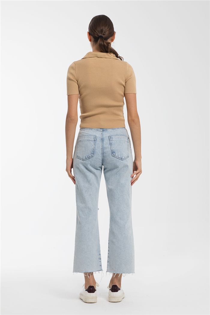 Avrile Polo Yakalı Kısa Kol Triko Kazak  CAMEL  A91815-S