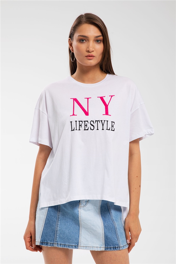 Avrile T-Shirt  BEYAZ  A21-10411