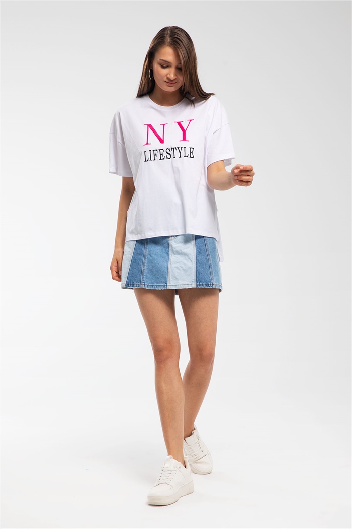 Avrile T-Shirt  BEYAZ  A21-10411