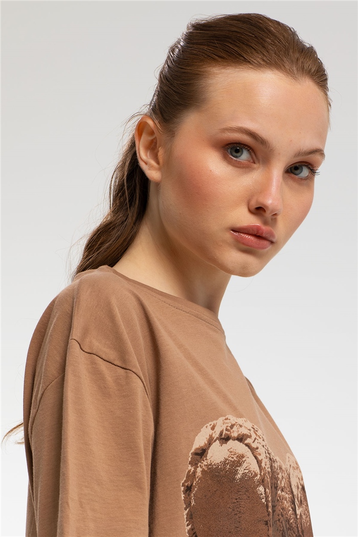 Avrile T-Shirt  KAHVE  A21-10456