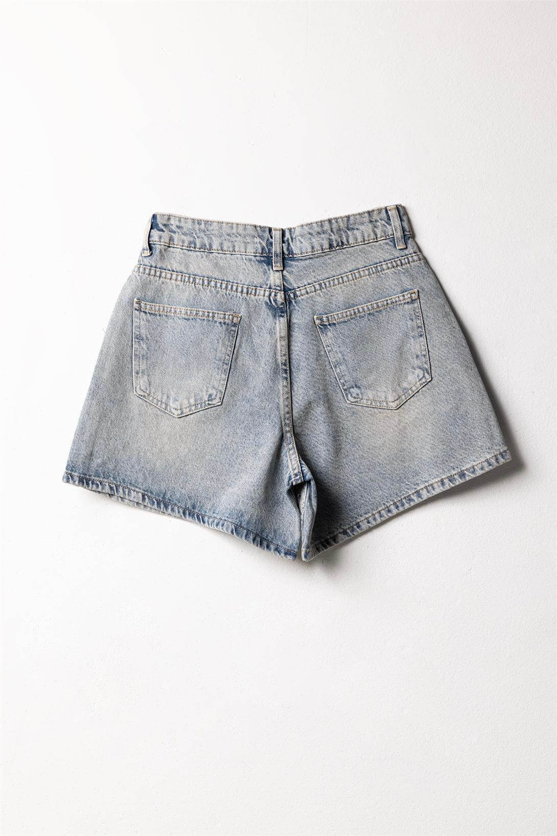 Avrile  TAŞLI DENIM ŞORT MAVİ AP25-101