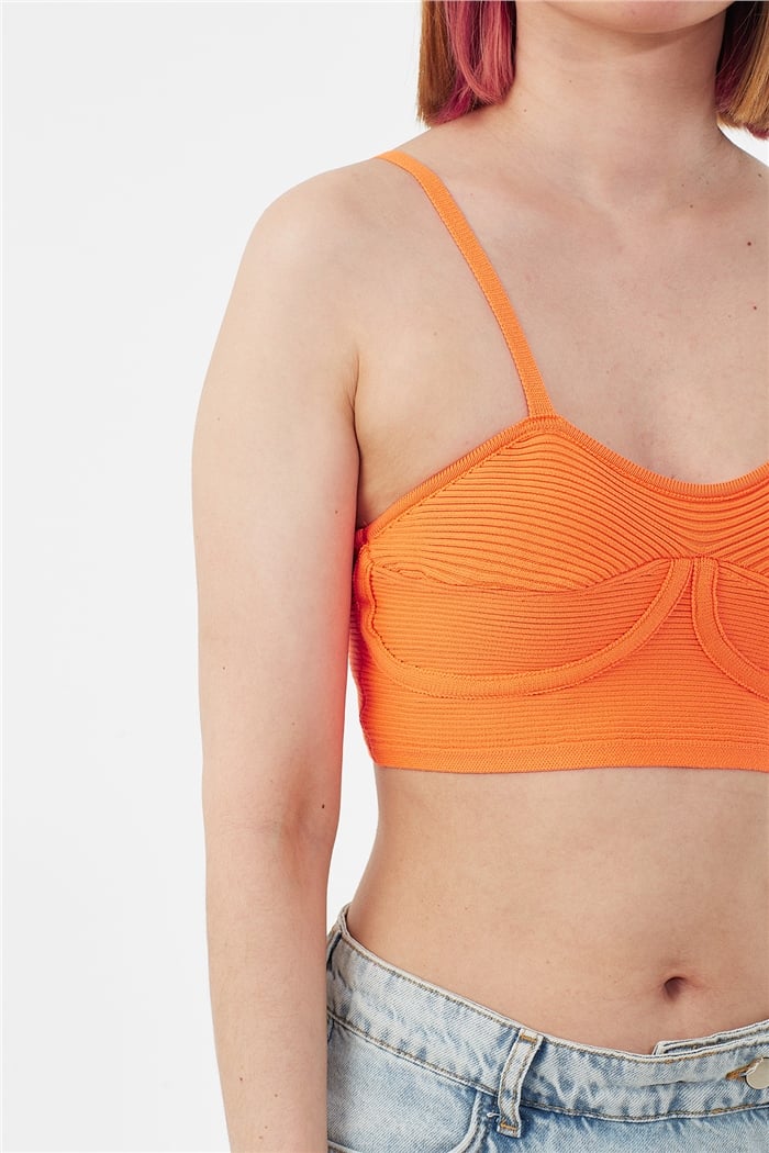 Avrile Tiktaklı Triko Büstiyer  NEON ORANJ  A91767-S