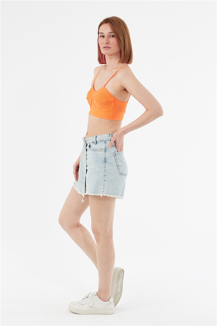 Avrile Tiktaklı Triko Büstiyer  NEON ORANJ  A91767-S