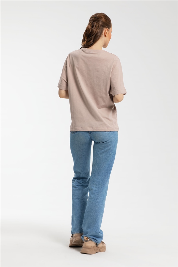 Avrile Yazı Baskılı T-Shirt  BEJ  A21-10457