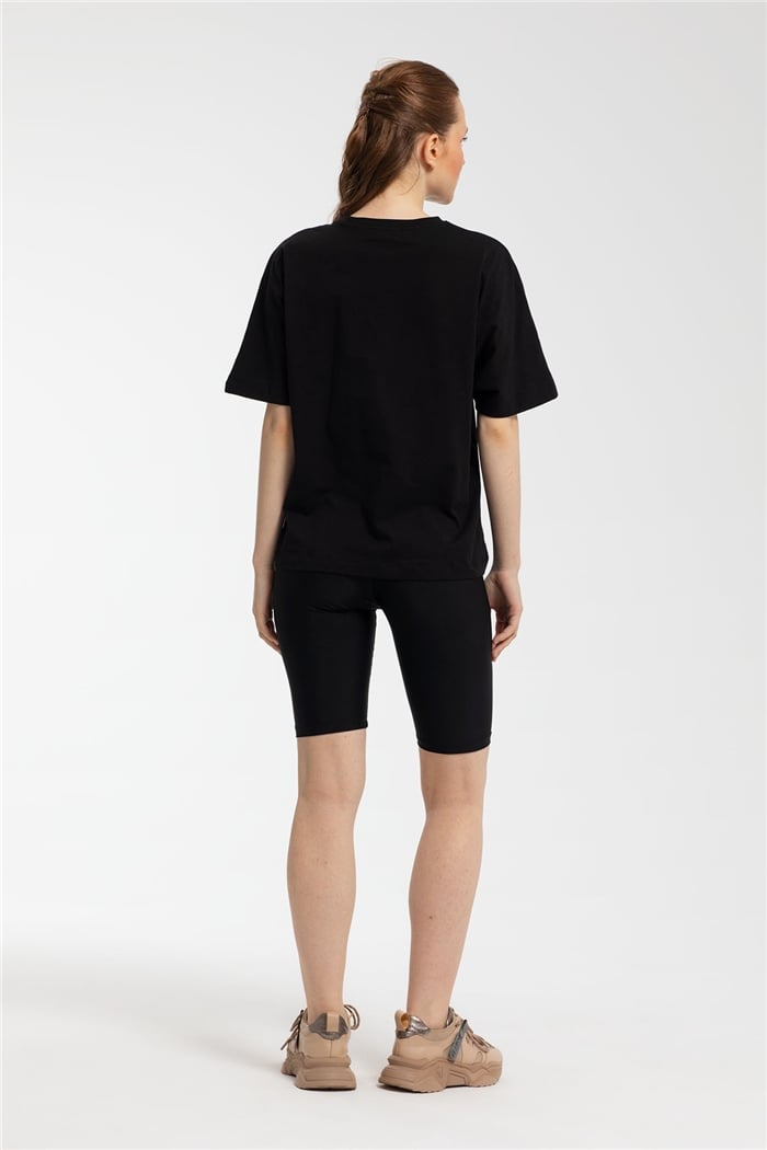 Avrile Yazı Baskılı T-Shirt  SİYAH  A21-10457