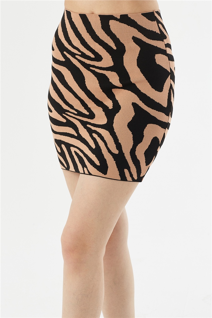 Avrile Zebra Desen Etek  CAMEL-SİYAH  A92072-S
