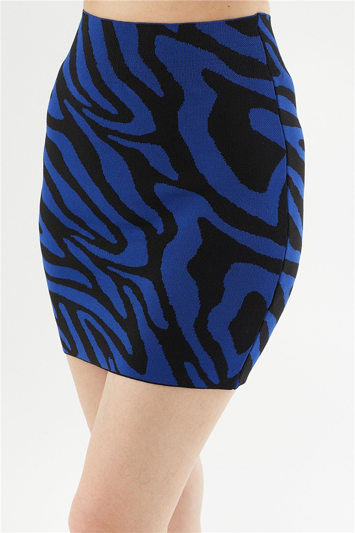 Avrile Zebra Desen Etek  SAKS-SİYAH  A92072-S