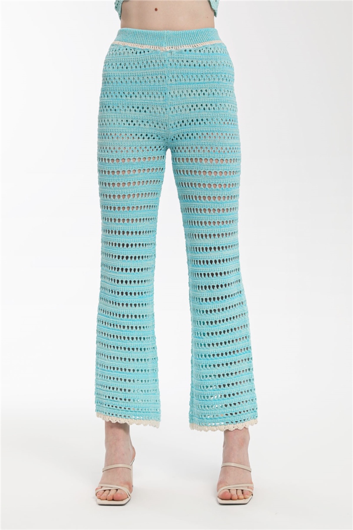 Nisan Ajur Desenli Triko Pantolon  AQUA  TT3198-Z