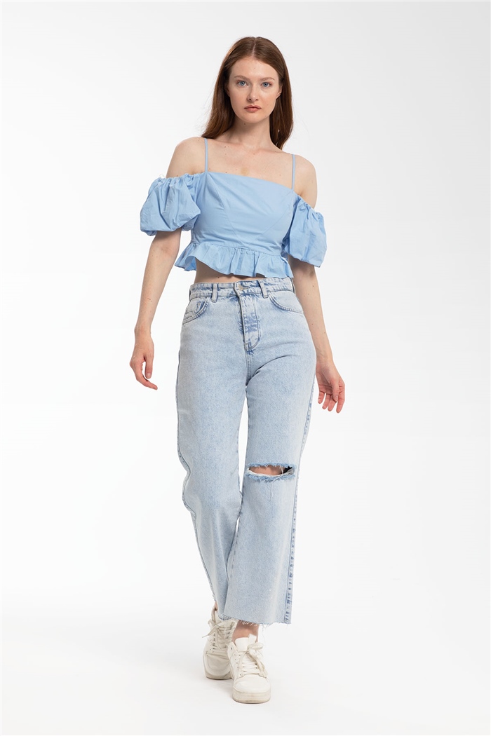 Nisan Askılı Bluz  BEBE MAVİ  N21-1166