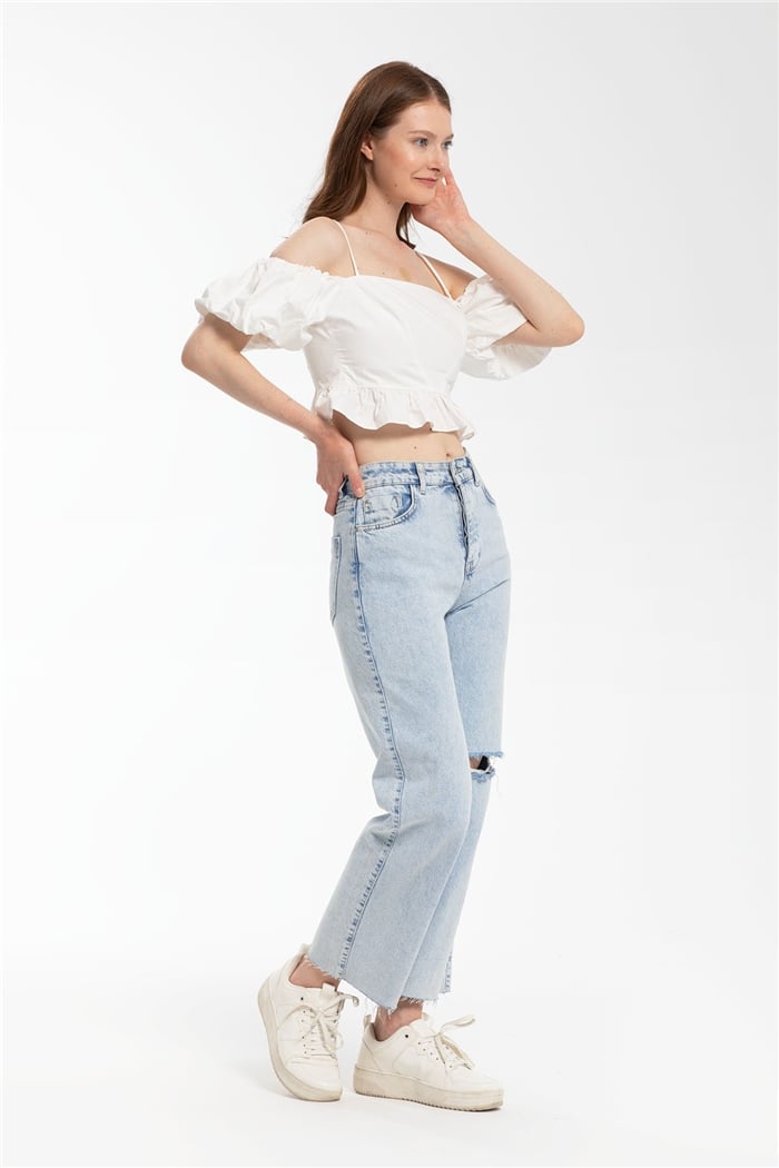 Nisan Askılı Bluz  EKRU  N21-1166