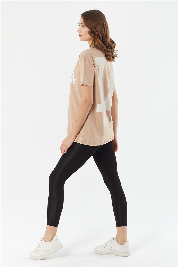 Nisan BASKILI T SHIRT  BEJ  N22-1310