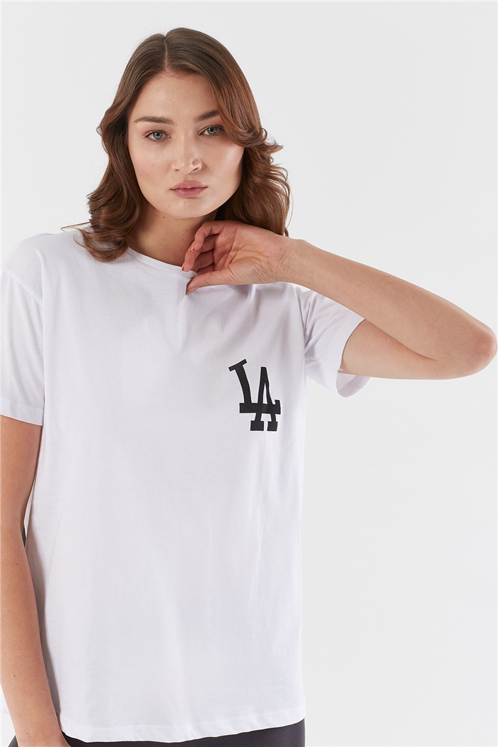 Nisan BASKILI T SHIRT  BEYAZ  N22-1310