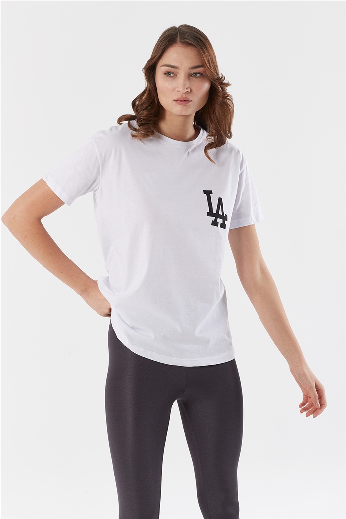 Nisan BASKILI T SHIRT  BEYAZ  N22-1310