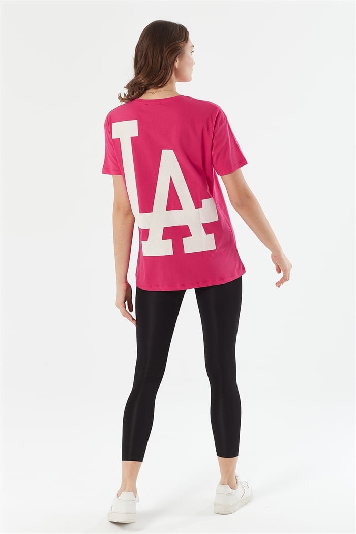 Nisan BASKILI T SHIRT  FUŞYA  N22-1310