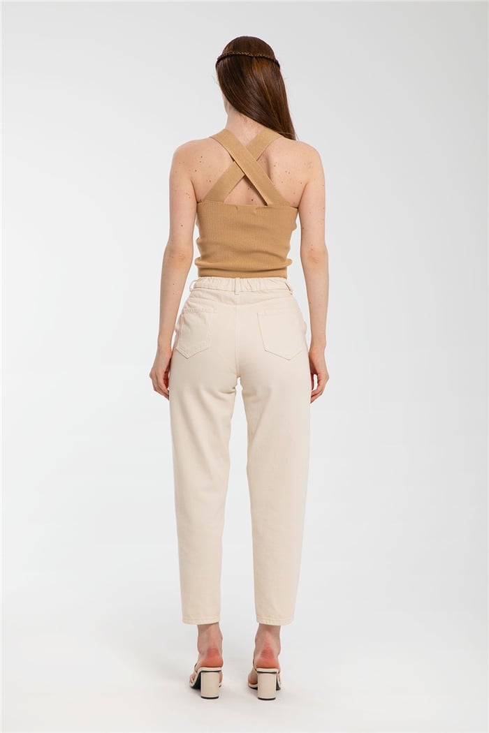 Nisan Çapraz Askılı Triko Bluz  CAMEL  TT3092-Z