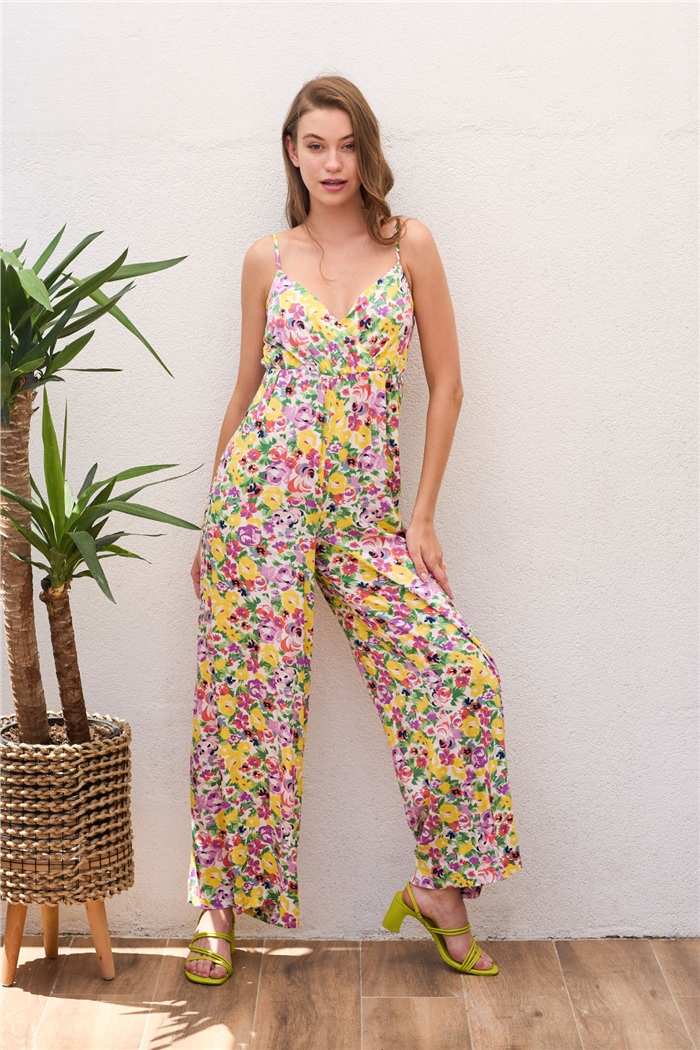 Nisan ÇİÇEK DESENLİ TULUM  SARI  N22-1488