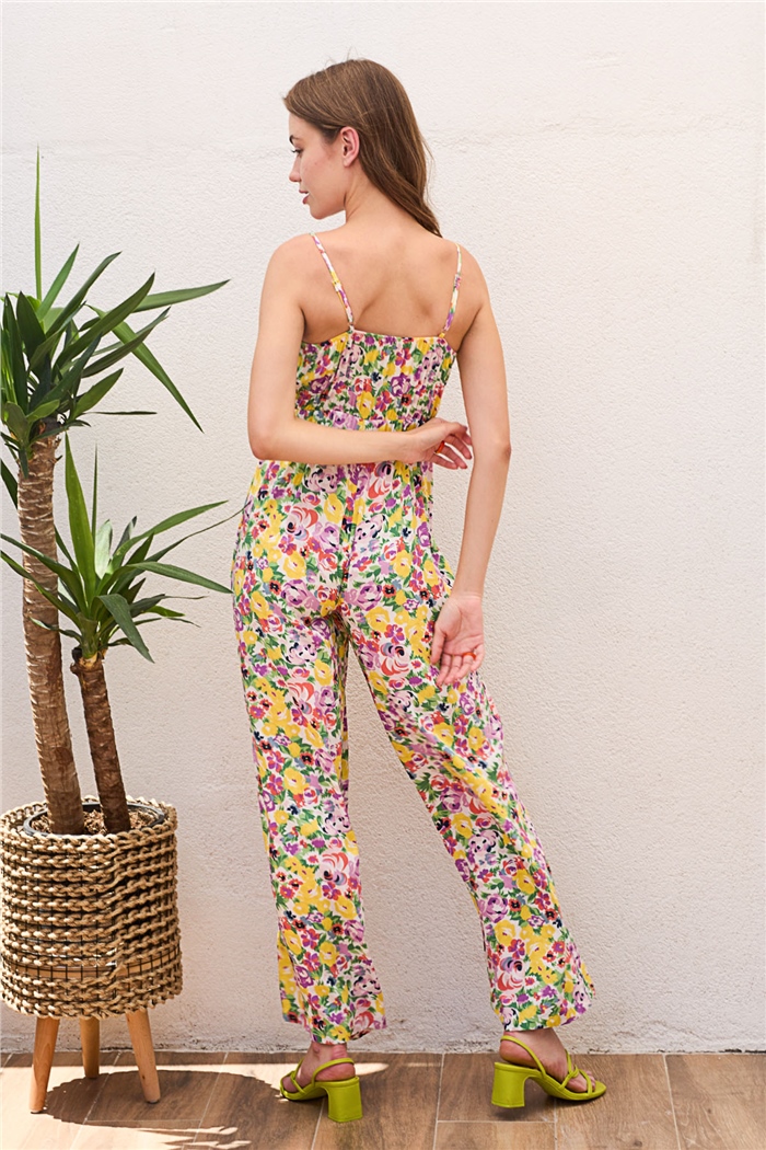 Nisan ÇİÇEK DESENLİ TULUM  SARI  N22-1488