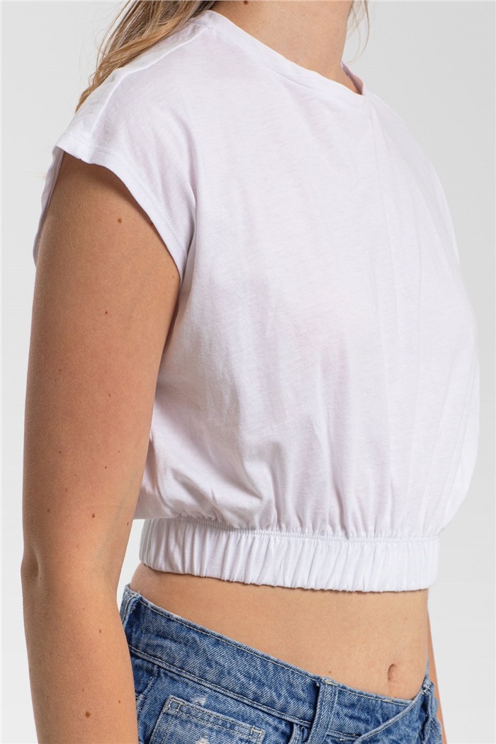 Nisan Crop Bluz  BEYAZ  N21-1043