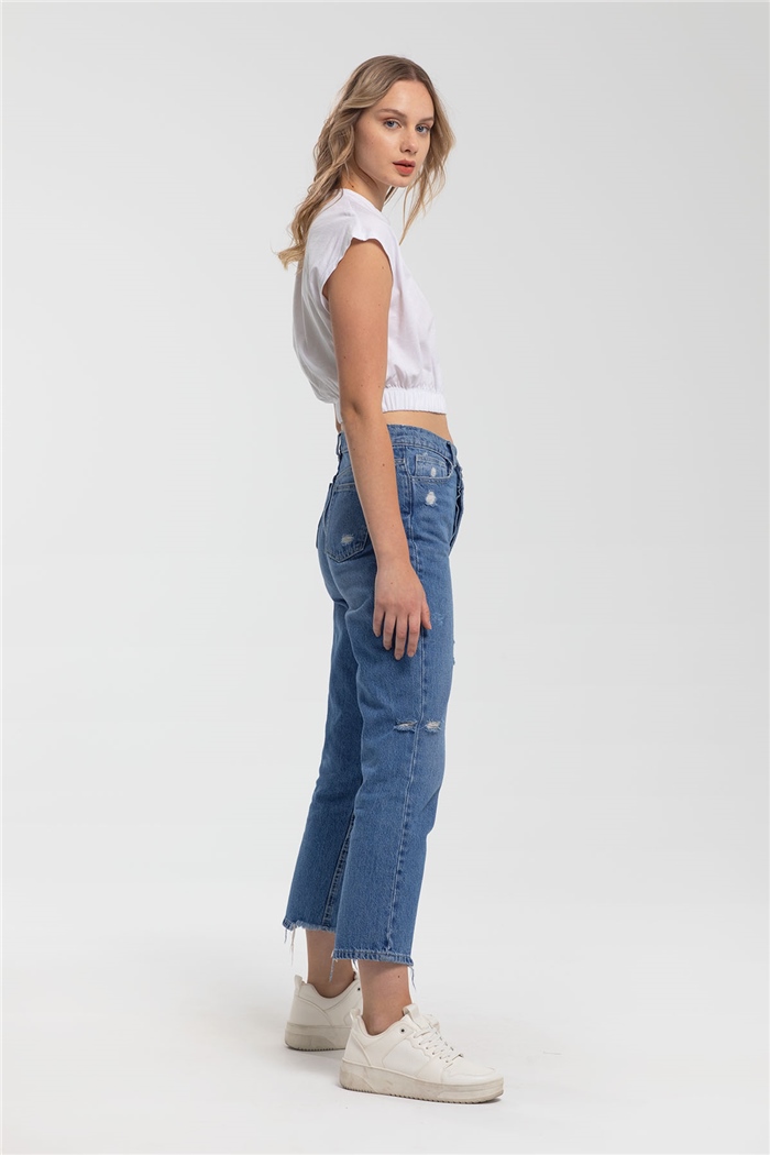 Nisan Crop Bluz  BEYAZ  N21-1043