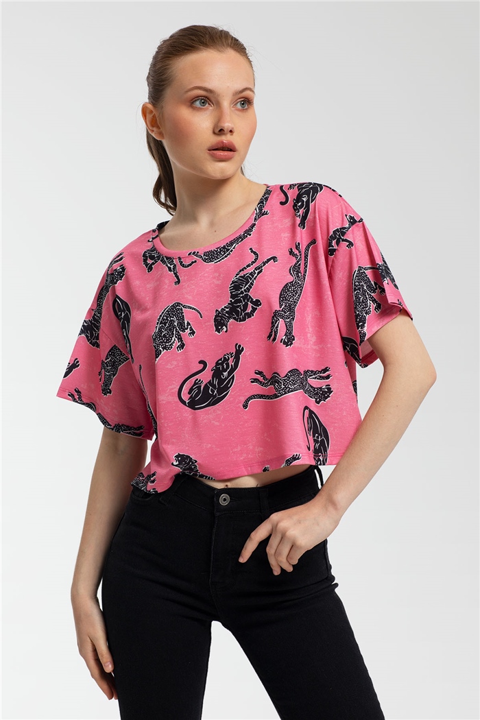 Nisan Crop Bluz  FUŞYA  N21-1117
