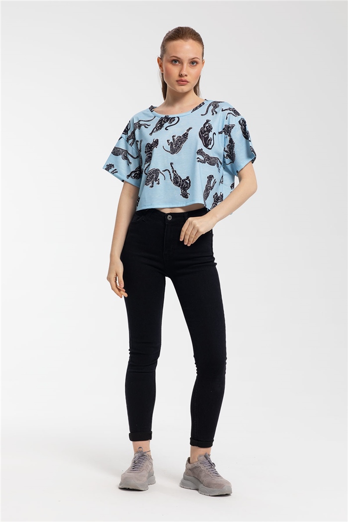Nisan Crop Bluz  MAVİ  N21-1117