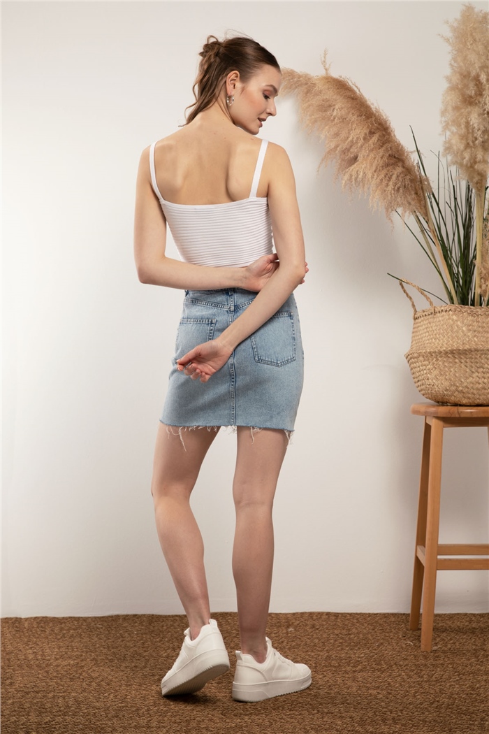 Nisan Crop Triko Atlet  BEYAZ  TT3091-Z