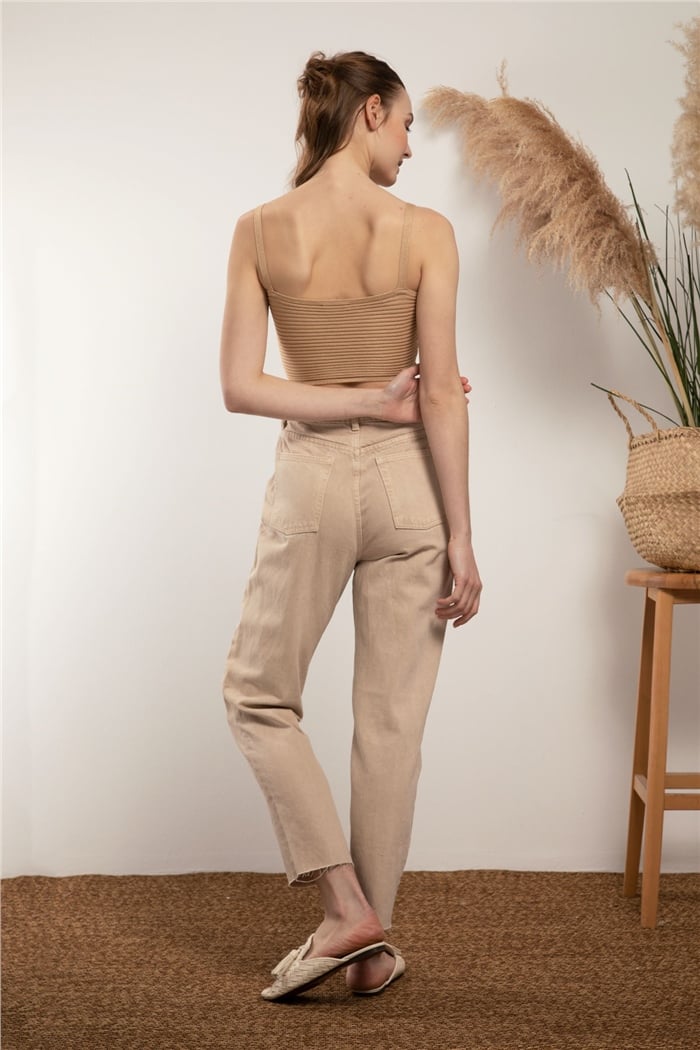 Nisan Crop Triko Atlet  CAMEL  TT3091-Z