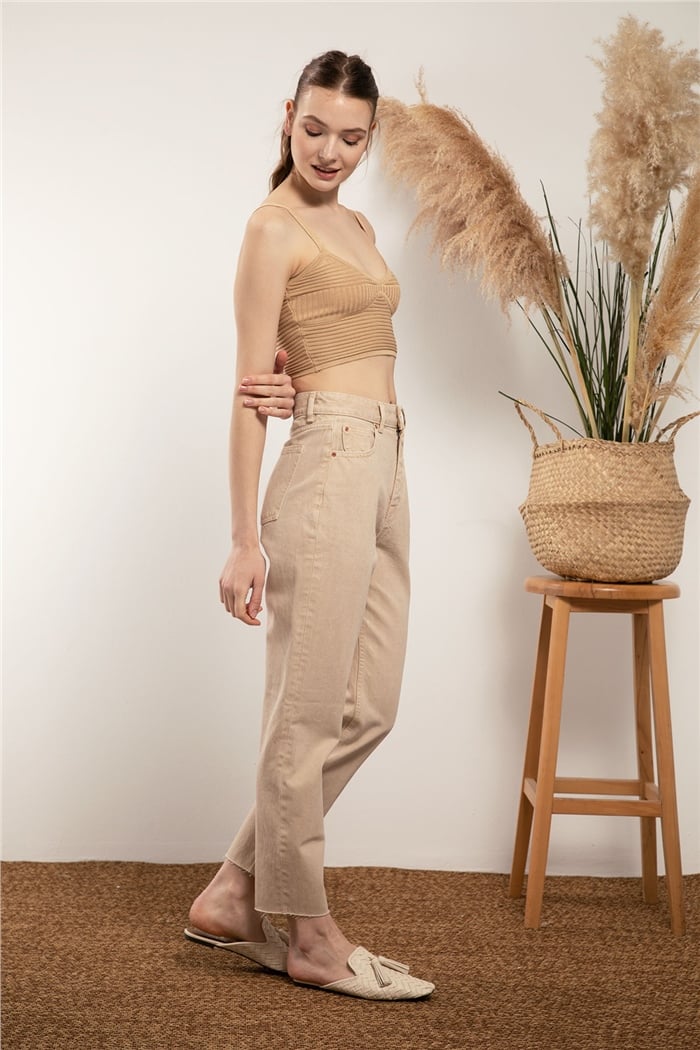 Nisan Crop Triko Atlet  CAMEL  TT3091-Z