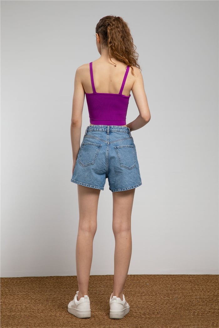 Nisan Crop Triko Atlet  MOR  TT3141-Z
