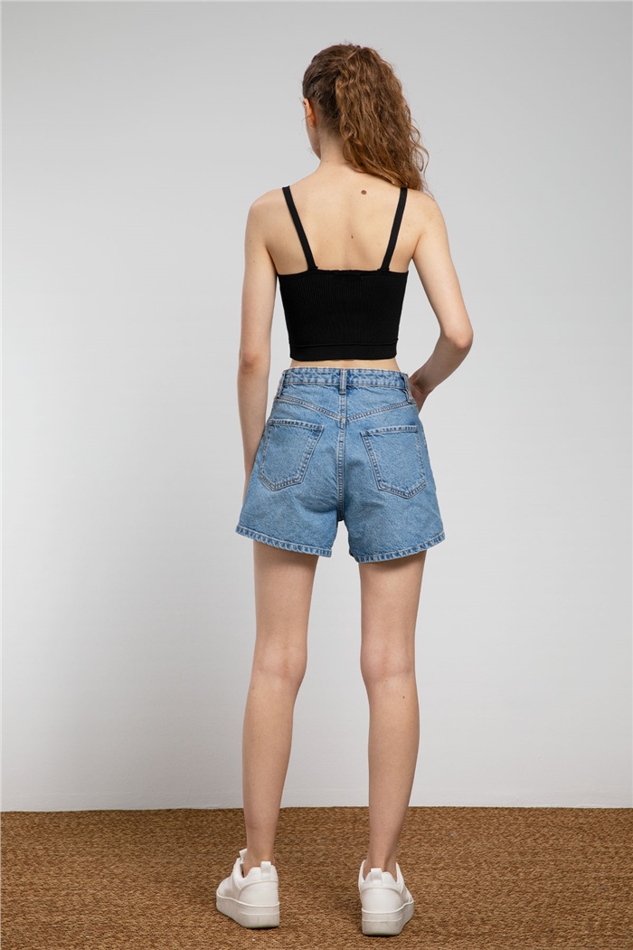 Nisan Crop Triko Atlet  SİYAH  TT3141-Z