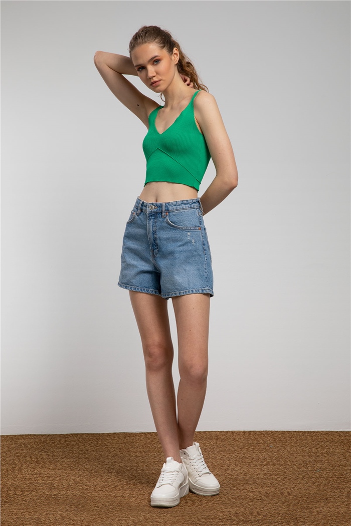 Nisan Crop Triko Atlet  YEŞİL  TT3141-Z