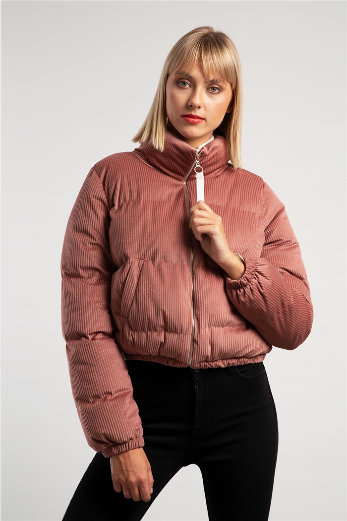 Nisan Dolumlu Kısa Mont  GÜL KURUSU  PD20-150