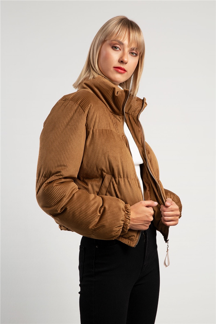 Nisan Dolumlu Kısa Mont  KAHVE  PD20-150