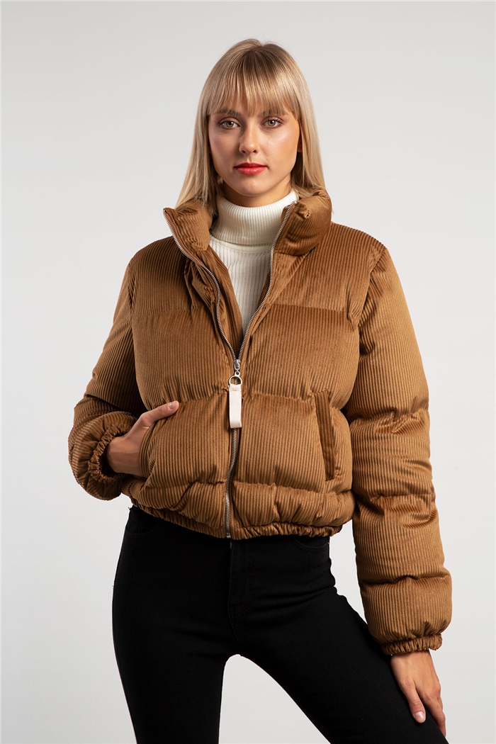 Nisan Dolumlu Kısa Mont  KAHVE  PD20-150