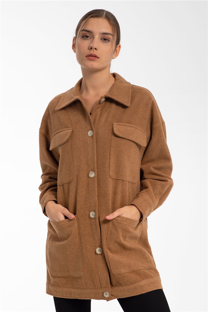 Nisan Düğmeli Mont  CAMEL  N21-1245
